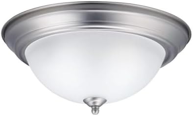 Kichler 13.25" 2-Light Flush Mount Light, Brushed Nickel | Satin-etched glass diffuser delivers balanced ambient lighting (13.25" x 6"), 8112NI - Image 3