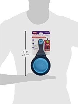 Dexas Popware for Pets Collapsible KlipScoop, 2 Cup Capacity, Gray/Blue