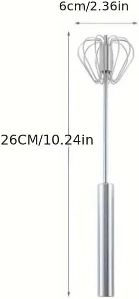 3-in-1 Stainless Steel Manual Milk Frother & Whisk, Handheld Hand-Push Blender for Lattes, Eggs, Cream & Hot Chocolate, Durable Coffee Frothing Tool for Baking, Cooking & Kitchen Use