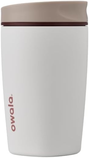 Owala SmoothSip Slider Insulated Stainless Steel Coffee Tumbler, Reusable Iced Coffee Cup, Hot Coffee Travel Mug, BPA Free 12 oz, Vanilla Bean by Unknown