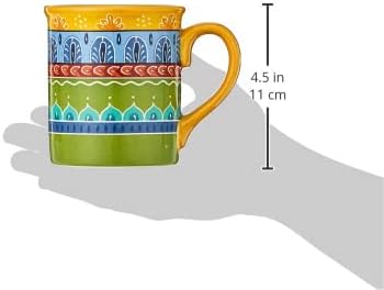 Valencia Mugs Set of 4 – 16 oz Colorful Ceramic Coffee Cups with Bold Multicolor Patterns, Microwave & Dishwasher Safe, Boho Kitchen Drinkware for Tea, Cocoa & More (Pack of 3) - Image 4