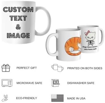 Custom Coffee Mug with Photo, Text, or Logo | Personalized Ceramic Mug 11oz | Customizable Gift for Men, Women | Unique Gift for Birthdays, Holidays, Christmas | White - Blue - Image 4