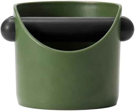 Coffee Knock Box, 4.6 in, Barista Style Espresso Grounds Knock Box, Removable Plastic Knock Rod, Non-Slip Base, Espresso Maker Accessory (Green) by Auden+Arctic