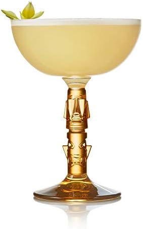 Libbey Tiki Coupe Cocktail Glasses, Vintage Style, Polynesian Inspired Coupe Martini Glasses Set of 4, Tropical Bar Glassware Set for Cocktail Party - Image 7