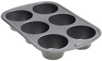 GoodCook Everyday Nonstick Steel Jumbo Texas Muffin Pan, 6-cup, Gray (Pack of 12) by GoodCook