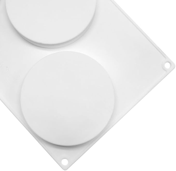 3 Holes Round Silicone Mold Cake Pastry Baking Molds Jelly Pudding Soap Form Ice Cake Decoration Tool Disc Bread Biscuit Mould (Round F_11.84 X6.84 X0.8 inch) - Image 4