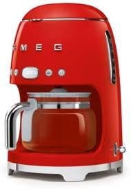 Smeg 50's Retro Style Aesthetic Drip Coffee Machine with 10 Cup Glass Carafe, Auto Start Feature, Keep Warm Plate, and Two Coffee Strength Settings (Red) - Image 6