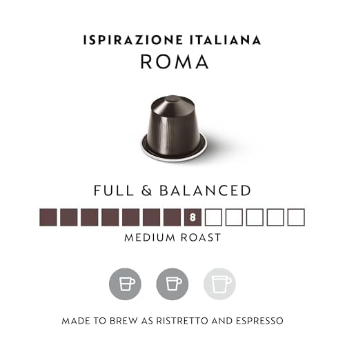 Nespresso Capsules Original Line, Roma Intenso, Medium Roast Coffee, 50 Count Coffee Pods