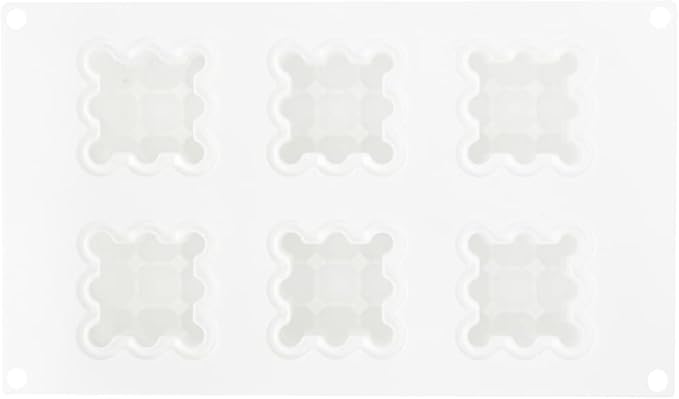 Restaurantware Pastry Tek Silicone Bubble Cube Baking Mold - 6-Compartment - 10 count box