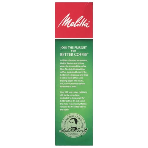 Melitta #4 Natural Brown Cone Coffee Filters – 300 Count (Pack of 3), Fits 8–12 Cup Brewers & Pour Over, Compostable