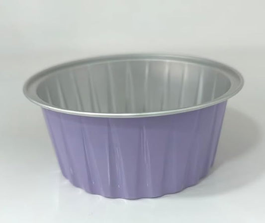 50Pcs Mini Aluminum Foil Cupcake,5oz Light Purple Baking Cups with Lids | Mini Cake Pans,Oven Air Fryers Safe,Loaf Pan with Lids,Disposable Ramekins,Tin Cups Containers for Cupcake,Pudding,Cheesecake by YOIYINI