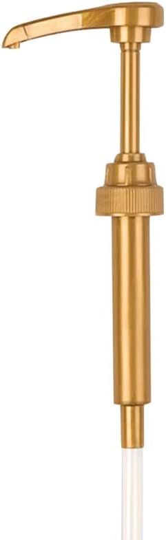 1Pc Gold Syrup Pump for Coffee Syrup Bottle,Fits 750ml Bottles | Ideal for Coffee Syrups, Snow Cones,Coffee Syrup Pump Dispenser and Coffee Bar Accessories(15.55*2.76inches),Syrup Pumps,Food Storage