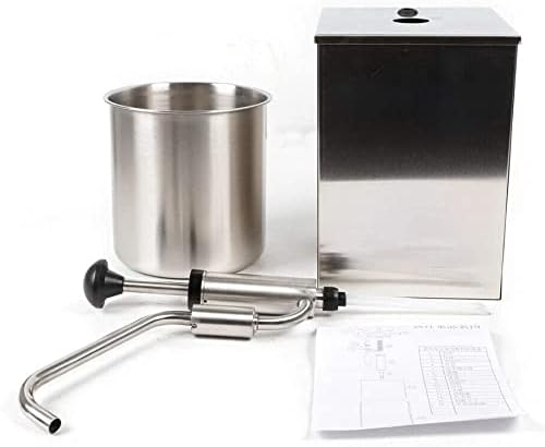 Sauce Dispenser Pump, Commercial Stainless Steel Condiment Pump Station, 4.2Quart Condiment Pump Dispenser for Ketchup Dressing Syrup