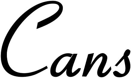 Cans 3w x 1.5h Label | Home Kitchen Organization | Die Cut Vinyl Decal | Black Retro Font (Sticker Only) by MinglewoodTrading