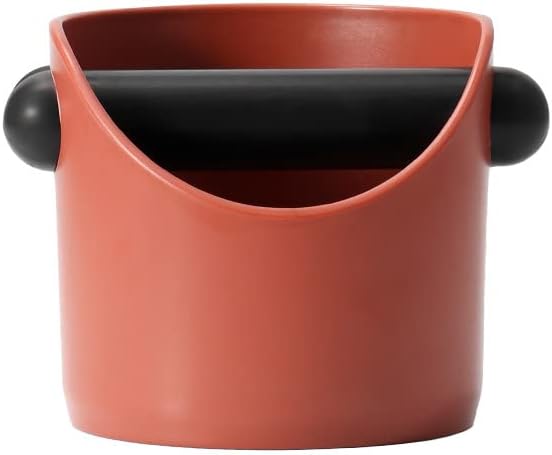 Coffee Knock Box, 4.6 in, Barista Style Espresso Grounds Knock Box, Removable Plastic Knock Rod, Non-Slip Base, Espresso Maker Accessory (Caramel) by Auden+Arctic