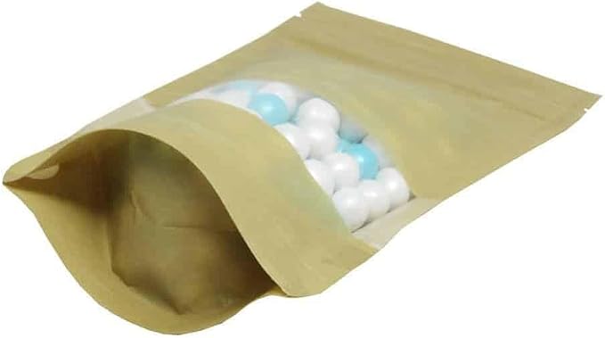 AwePackage Zipper Rice Paper Stand Up Pouch Bag with Window (2 oz, 100) - Image 4