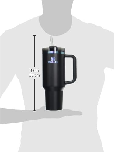 STANLEY Quencher H2.0 Flow State Tumbler, 40 oz, Black Chroma | Handle and Straw | 3-Position Lid | Cup Holder Compatible for Travel | Insulated Stainless Steel Cup | BPA-Free - Image 4