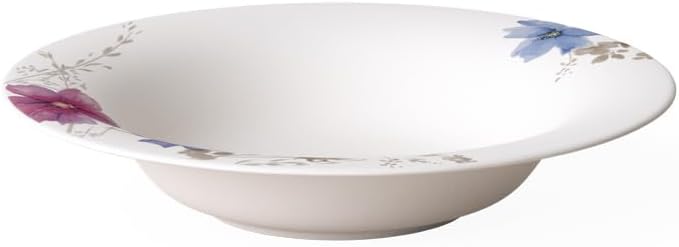 Villeroy & Boch Mariefleur Gris Basic Soup Plate, 23 cm, Premium Porcelain, White/Multicoloured - Image 2