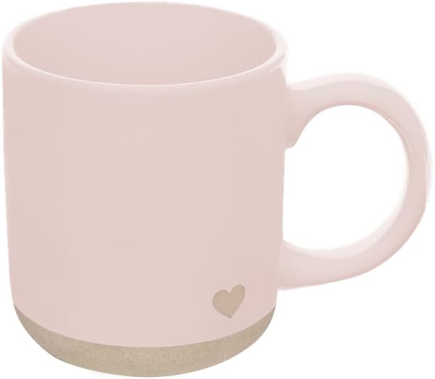 Sweet Water Decor Pink Heart Coffee Mug, 14oz Stoneware Cup with Handle for Hot Cocoa, Tea & Cider, Microwave & Dishwasher Safe, Romantic Valentine's Day Gift for Her by SweetWaterDecor
