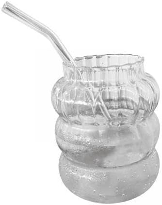 2xGlass Sippy Cup with Straw Reusable Glassware Water Bottle for Travel Fruit Juice, 4 Pcs by Unknown