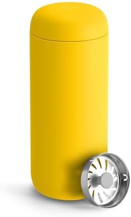 Fellow Carter Move Ceramic Lined Travel Coffee Mug 16 oz - Leak-Proof Lid | No Metallic Taste, Dishwasher Safe, Hot 12Hr Cold 24Hr, Stainless Steel Tumbler, BPA-Free, Fits Cup Holders, Lemon Zest by Unknown