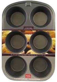 GoodCook Everyday Nonstick Steel Jumbo Texas Muffin Pan, 6-cup, Gray (Pack of 12) - Image 2