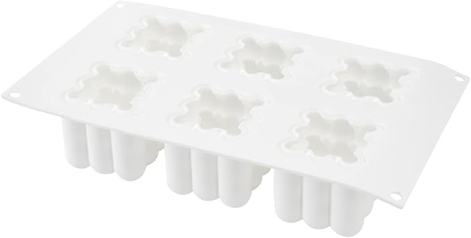 Restaurantware Pastry Tek Silicone Bubble Cube Baking Mold - 6-Compartment - 10 count box
