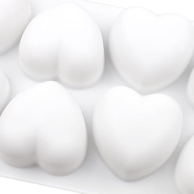 2 Pcs 3D Heart Shape Mold for Chocolate and Dessert Making | Flexible silicone for easy unmolding, Non-stick surface for clean shaping results, Heat resistant for baking and freezing use - Image 6
