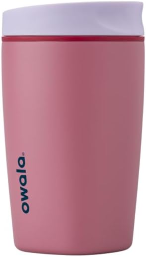 Owala SmoothSip Slider Insulated Stainless Steel Coffee Tumbler, Reusable Iced Coffee Cup, Hot Coffee Travel Mug, BPA Free 12 oz, Crochet Queen by Unknown