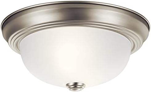 Kichler 2-Light Flush Mount Light, Brushed Nickel | Flush mount light for kitchens, dining rooms, living rooms, and hallways (12" x 7"), 8111NI - Image 3