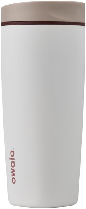 Owala SmoothSip Slider Insulated Stainless Steel Coffee Tumbler, Reusable Iced Coffee Cup, Hot Coffee Travel Mug, BPA Free 20 oz, Vanilla Bean by Unknown