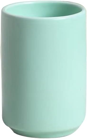 Japanese Simple Black and White Style handleless Ceramic Mug Hotel Teacup Toothbrush Cup Washing Mouth Cup. (Green)