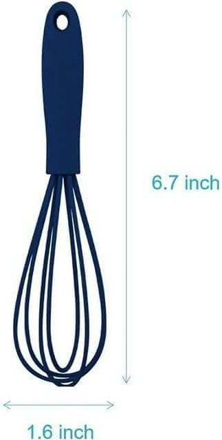 1Pc White Mini Silicone Whisks,6.7inch Non Scratch Non-Stick Whisk,Milk and Egg Beater Blender,Hand Egg Mixer,Kitchen Whisks for Cooking, Baking, Mixing,Stirring,Kitchen and Dining,Cooking Utensils