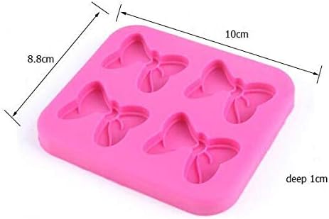 4-Hole 1 PC Mouse Bows Cartoon Butterfly Tie Silicone Mold Tools for Make Chocolates Hard Candies Dessert Ice Cube Candle Cake Baking Fondant - Image 2