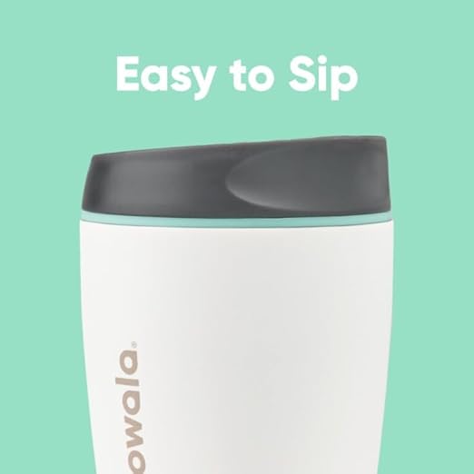 Owala SmoothSip Insulated Stainless Steel Coffee Tumbler, Reusable Iced Coffee Cup, Hot Coffee Travel Mug, Perfect for Cappuccino, BPA Free, 10 oz, Gray (Cloudscape)