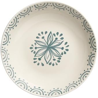 Sango 4-Piece Speckled Stoneware Pasta Bowl Set- Wide Shallow Dinner Bowls with Hand-Painted Rustic Design, Farmhouse Glossy Large Ceramic Bowls for Pasta, Salad & Everyday Meal, Siterra Glazed Garden - Image 7