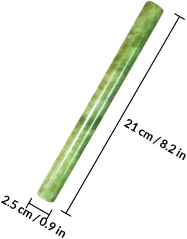 Marble Rolling Pin for Dough with Smooth Surface and Ergonomic Design, Baking Tool for Pasta and Tortillas, Non-stick Green Marble Roller Pin for Baking and Dumpling Preparation - Image 2
