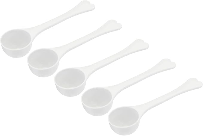 MECCANIXITY Micro Spoons 3 Gram Measuring Scoop Plastic Round Bottom Mini Spoon for Home Kitchen Powder Measurement Baking 15Pcs