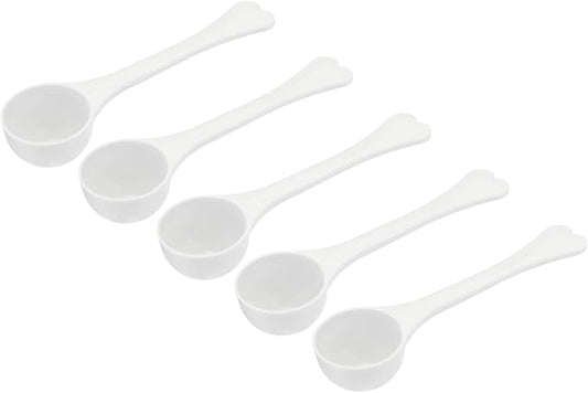 MECCANIXITY Micro Spoons 3 Gram Measuring Scoop Plastic Round Bottom Mini Spoon for Home Kitchen Powder Measurement Baking 15Pcs
