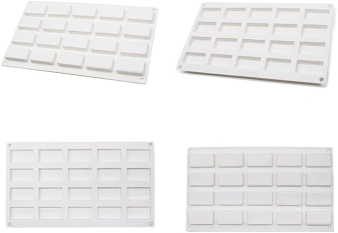 20 Cavity Rectangle Silicone Mold Soap Mold Candy Making Mold Cake Decorating Tools Chocolate Baking Mold Jelly Ice Tray Mould (Rectangle I_11.8 X6.8 X0.48 inch) - Image 3