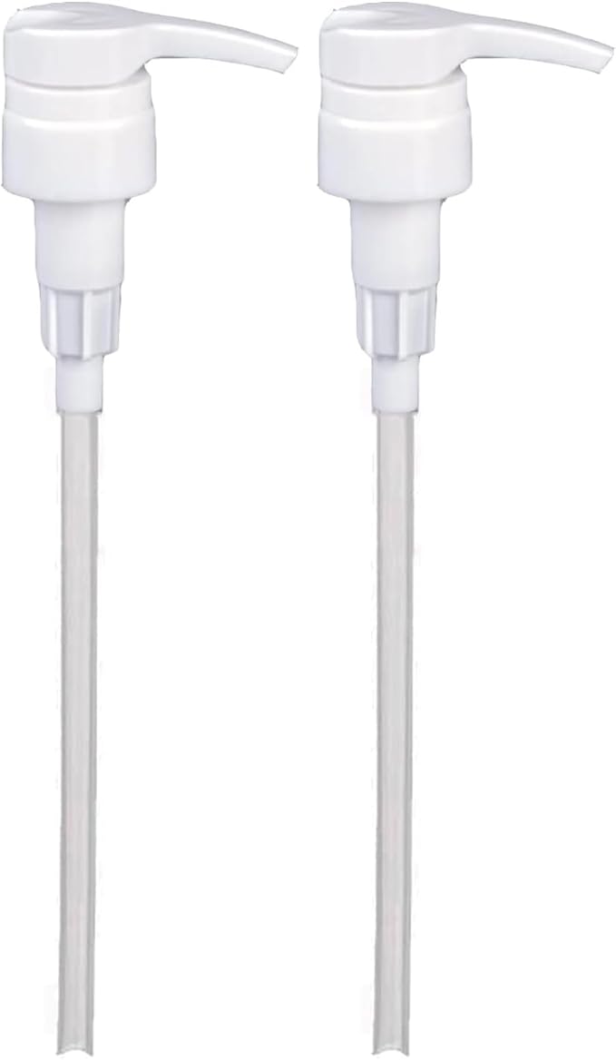 Universal Shampoo/Conditioner Dispenser Pump for Bottles, Leak Proof, Pump Top Fits 1 L/33.8 oz Bottles, 28/410 Neck Size, (White - Pack of 2)