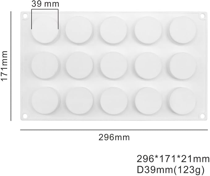Round Cake Silicone Baking Mold Circular Chocolate Candy Biscuit Ice Cube Making Tool Soap Candle Mould Home Decor (Round H_11.84 X6.84 X0.84 inch) - Image 3