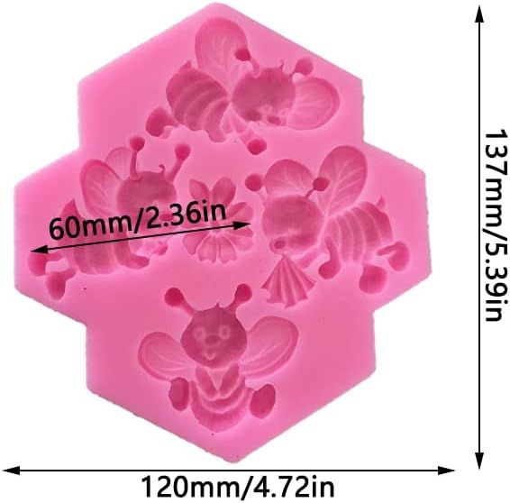 Cestony 4 small bees Silicone Molds for DIY Cake Fondant Biscuit Cookies Soap Sugar Pudding Chocolate Hard Candies Dessert Candle Decor - Image 2