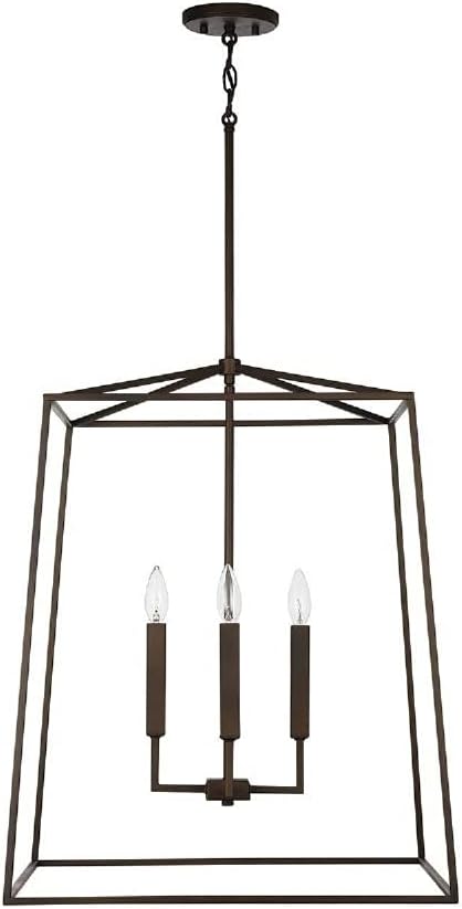 Capital Lighting 537643AD Thea Lantern Foyer Pendant, 4-Light 240 Total Watts, 28" H x 22" W, Aged Brass - Image 7