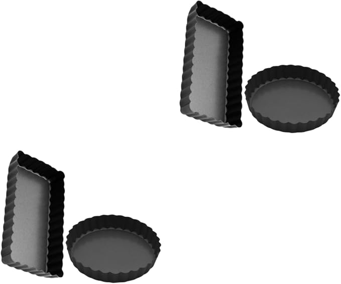 DECHOUS 4pcs Live Bottom Cake Molds Non-stick Bakeware Pan for Baking Pies Cheesecakes and Desserts for Home Kitchen by DECHOUS
