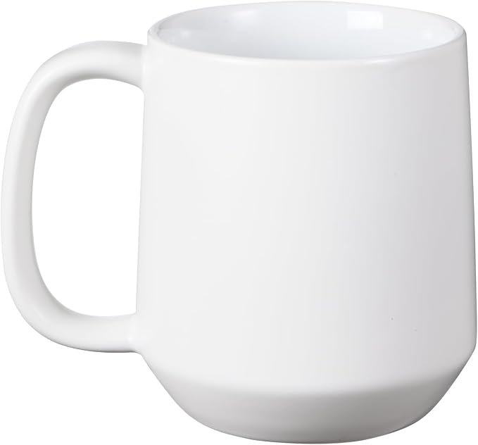Miicol 16 oz Large Ceramic Coffee Mug, Tea, Mulled Drinks Cup, Gift for Office Staff or Home Using, Microwave and Dishwasher Safe, Frosted Surface, White by Miicol