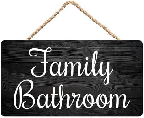Family Bathroom Functional Wooden Decor Sign - 12X6 Inch Wall Art for Bath & Laundry Room by Unknown