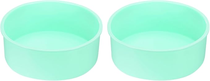 UXCELL 2-Piece Round Silicone Cake Molds, 6-Inch Nonstick & Quick Release for Layer, Smash & Cheese Cakes - Light Green by uxcell