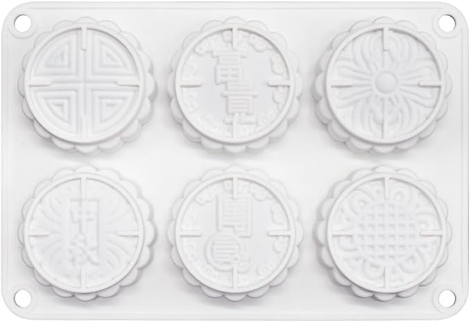 6 Flower Silicone Cake Mold Handmake DIY Bread Mould Silicone Moulds For Cake Mooncake Mold Cake Tools (Mooncake O_8.52 X5.8 X0.84 inch) - Image 3
