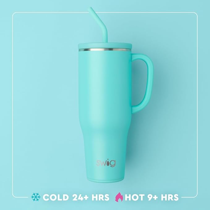 Swig Life 40oz Mega Mug, 40oz Tumbler with Handle and Straw, Extra Large Insulated Tumblers, Cup Holder Friendly Travel Mug (South Dakota)